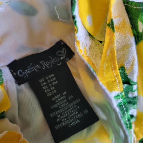 CYNTHIA ROWLEY Lemon Ruffle Bubble Matching Set 3-6M - Picture 6 of 6